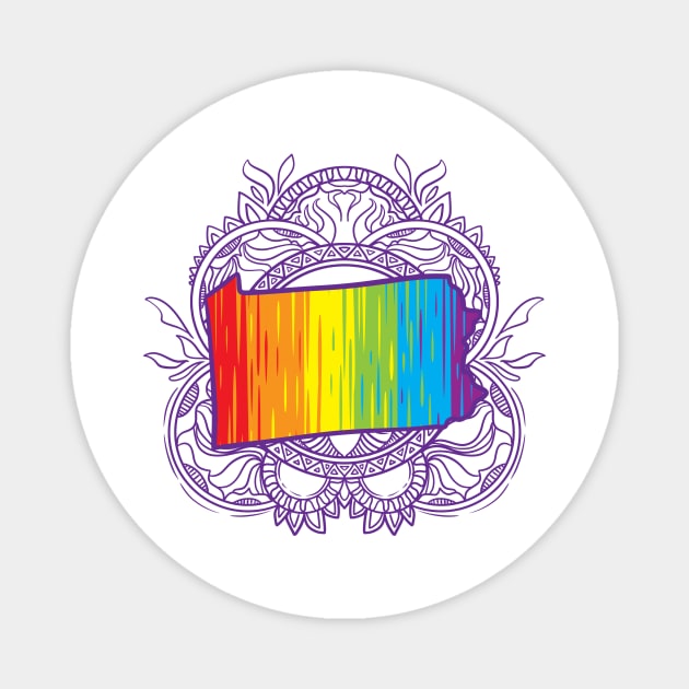 Pennsylvania Mandala Pride Magnet by Manfish Inc.